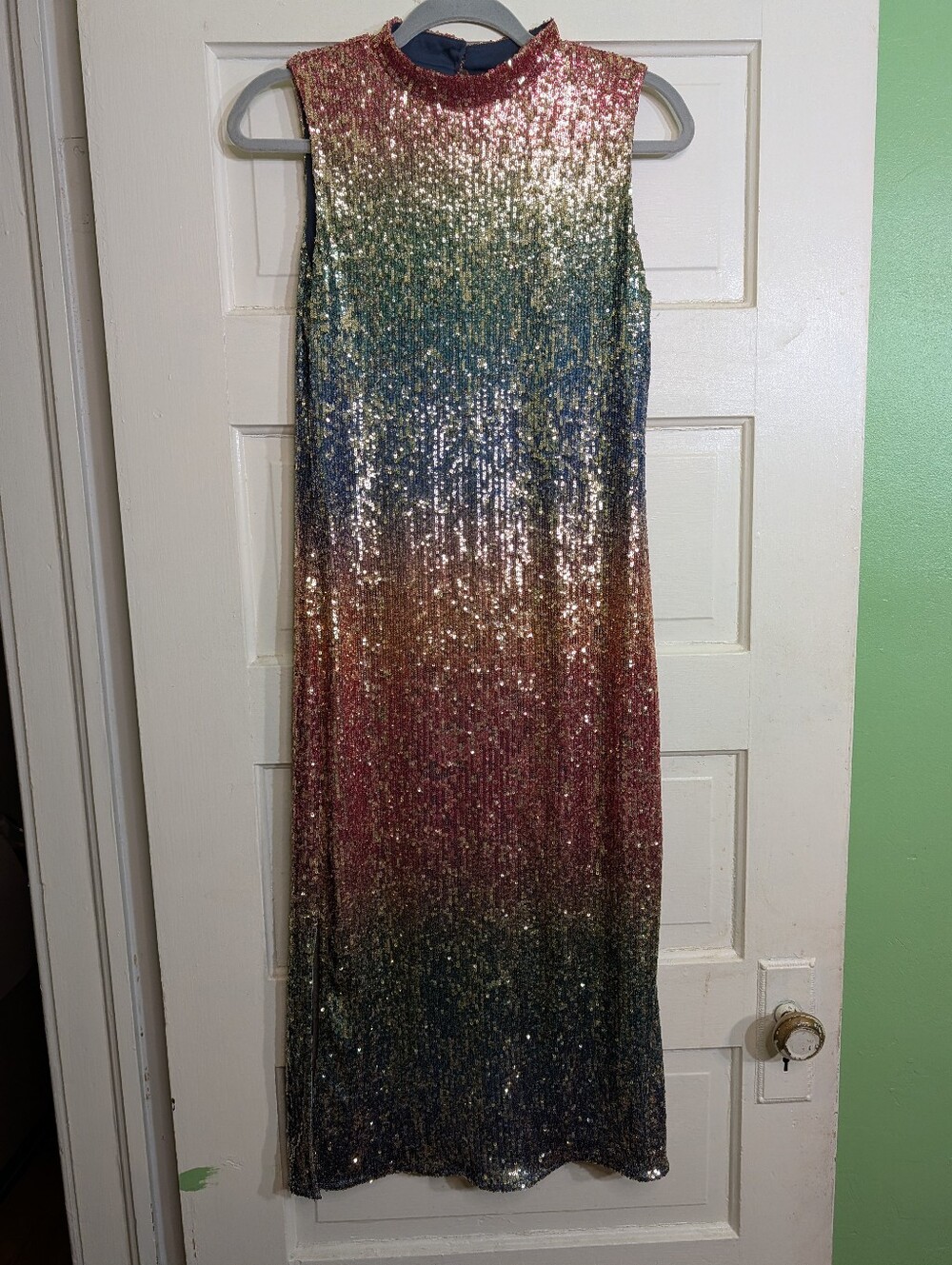 Francesca's Studio 19 Ombre Sequin Sleeveless Midi Dress Size M - Picture 2 of 9